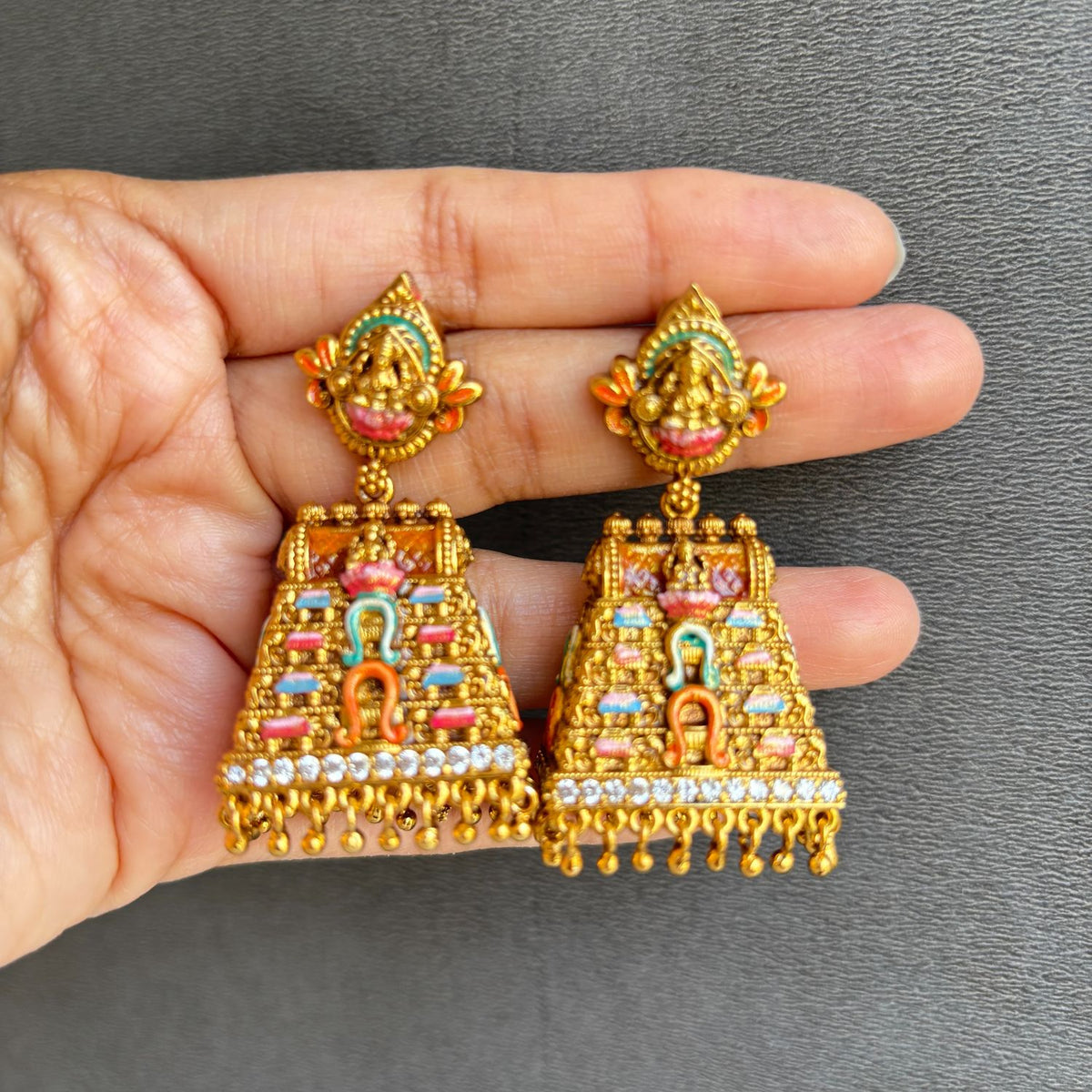 Antique Gopuram Jhumkas