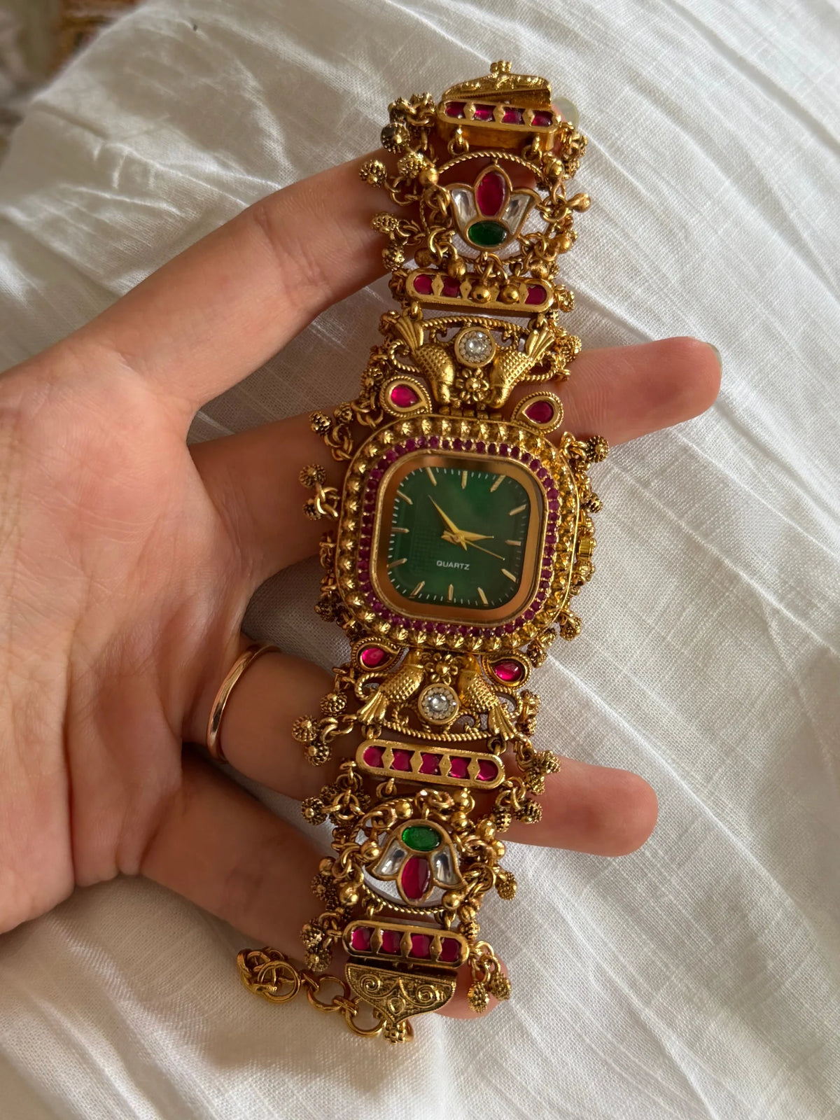 Square dial Ranisahiba(GREEN)Kirti watch